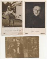 43 db RÉGI színész képeslap, közte fotók / 43 pre-1945 actors and actresses postcards, with photos