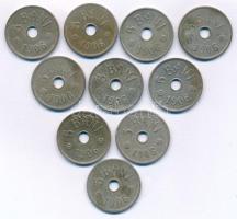 Románia 1906. 5b Cu-Ni (10db, 2xklf) T:XF-F Romania 1906. 5 Bani Cu-Ni (10pcs, 2xdiff) C:XF-F Krause KM#31