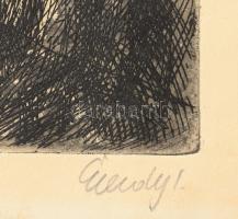 Élesdy István (1912-1987): Sétálók. Rézkarc, papír, jelzett, apró lapszéli elszíneződésekkel, 29,5x3...