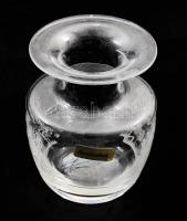 Német csiszolt mintás váza, hibátlan, m: 12, 5 cm