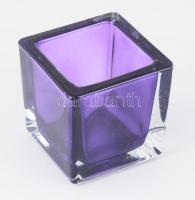 Lilán színezett asztaldísz, jelzés nélkül, m: 8 cm