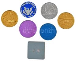 Amerikai Egyesült Államok DN 7xklf zseton tétel T:AU-VF USA ND 7xdiff token lot C:AU-VF