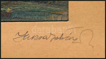 Jaksa István (1894-1982): Vitorlás Capri szigeténél. Olaj, karton, jelzett, hátoldalán Jaksa István ...