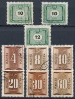 9 db portóbélyeg számvízjellel