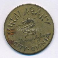 1936 k. "Gary Cooper - Kínai Arany / Paramount világfilm" kétoldalas Cu reklám zseton (34mm) T:VF, patina