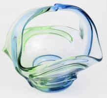 Mstisov Rhapsody cseh kétszínű asztaldísz kínáló, Frantisek Zemek, hibátlan, 20x19 cm