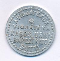 1937 k. "300.000 Pengő az uccán / A vígjátékok vígjátéka Kabos, Uray, Bárczi Kató, Sutyi" kétoldalas Al filmreklám zseton (27,5mm) T:XF