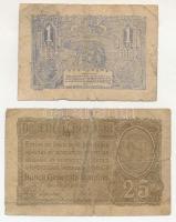 Románia 1915. 1L + Német megszállás 1917. 25b T:VG,G Romania 1915. 1 Leu + German occupation 1917. 25 Bani C:VG,G