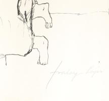 Szalay Lajos (1909-1995): Angyal. Szitanyomat, papír, jelzett, számozott (66/100), lap széle kissé f...