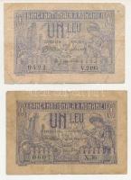 Románia 1915. 1L (2xklf, egyiken "V.GUVERNATOR", vagyis alkormányzó felirat) T:VG,G Romania 1915. 1 Leu (2xdiff, one with "V.GUVERNATOR", means lieutenant governor) C:VG,G