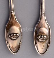 Ezüst (Ag) kávés kanál pár, jelzett, nettó 26g