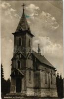 1939 Syanky, Sianky, Sianki; Kosciólek / wooden church + "UZSOK SZÁLLÓ SPORT MAGYAR-LENGYEL HAT...