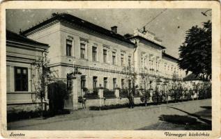1942 Szentes, Vármegyei közkórház. Szilágyi Dezső kiadása (kopott sarkak / worn corners)