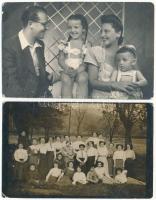 2 db RÉGI fotós képeslap: Löffler Andor és családja / 2 pre-1945 Hungarian family photo postcards