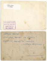 2 db RÉGI fotós képeslap: Löffler Andor és családja / 2 pre-1945 Hungarian family photo postcards