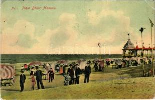 1908 Mamaia (Constanta), Plaja Bailor. T. G. Dabo / beach, bathers (EB)
