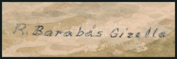 Barabás Reismann Gizella (1893-1985): Balatonpart. Akvarell, papír, jelzett, hátoldalán Barabás Reis...