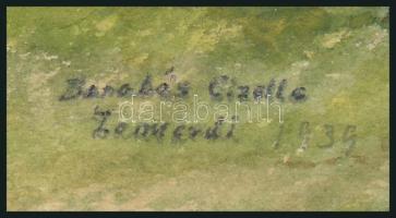 Barabás Reismann Gizella (1893-1985): Balatonzamárdi partja, 1939. Akvarell, papír, jelzett, hátolda...