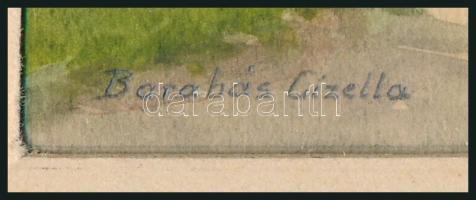 Barabás Reismann Gizella (1893-1985): Arany János szobra a Margitszigeten. Akvarell, papír, jelzett,...