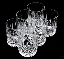 Ólomkristály pohár garnitúra, 6 darab, hibátlan, m: 9,5 cm