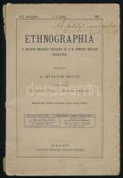 1897 Az Ethnographia, a Magyar Néprajzi Társaság és a M. Nemzeti Múzeum értesítője VIII. évfolyamának 1-2. füzete, sérült gerinc, Kézdi-Kovács László (1864-1942) festőművész kézírásával, könyvtárából, 140p