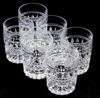 Ólomkristály pohár garnitúra, 6 darab, hibátlan, m: 9,5 cm