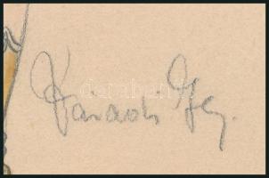 Váradi jelzéssel: Lány kendőben és színes ruhában (jelmezterv?), akvarell, papír, apró foltokkal. 29...