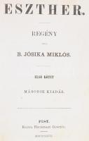 B. Jósika Miklós: Eszther. I-II. kötet. Pest, 1867, Heckenast Gusztáv. Kiadói egészvászon kötés, gerinc sérült, kopottas állapotban.