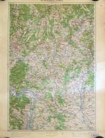 cca 1920-1930 Budapest és Losonc + Trencsén környéke, 2 db katonai térkép, 1 : 200.000, M. Kir. Állami Térképészet, kisebb lapszéli sérülésekkel, feltekerve, 62,5x47,5 cm körül