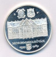 Lebó Ferenc (1960-) 1989. "Mosonmagyaróvár - 1939 - 1989 / Magyaróvár - Moson - Lucsony" Ag emlékérem (35,62g/0.835/42,5mm) T:AU (eredetileg PP)
