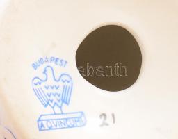 Aquincum aquazur angyalka gyertyatartóval. Terv: Ősz Szabó Antónia. Jelzett, hibátlan, m: 8,5 cm