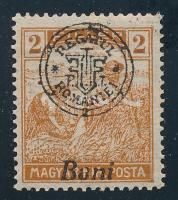 Nagyvárad 1919 Arató 2f elcsúszott felülnyomattal, a Bani szó alulra került, Bodor vizsgálójellel
