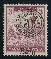 Nagyvárad 1919 Arató 3f elcsúszott felülnyomattal, a Bani szó alulra került, Bodor vizsgálójellel