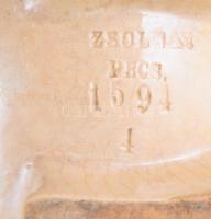 cca 1890 Zsolnay butykos, jelzett, lábánál kis javítással, m: 16 cm