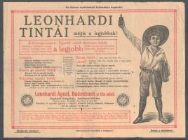 cca 1910 Leonhardi Tintái, reklámprospektus, fekete-fehér illusztrációkkal, szakadásokkal, 2 sztl. lev.