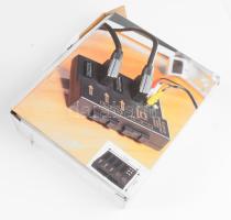 Retro video-kapcsolópult, leírással, dobozában, 17x14 cm