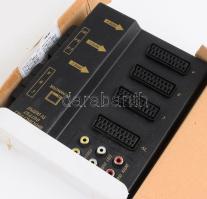 Retro video-kapcsolópult, leírással, dobozában, 17x14 cm