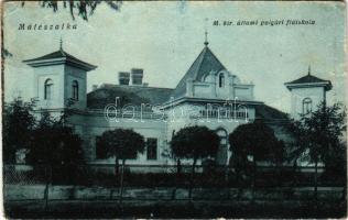 Mátészalka, M. kir. állami polgári fiúiskola. Weisz Antal kiadása (EB)