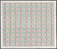 Kolozsvár 1919 Pirosszámú portó 20f hajtott 100-as ívben, Bodor vizsgálójellel (20.000)