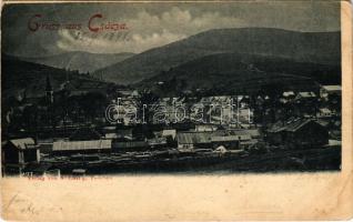1898 (Vorläufer) Csaca, Csacza, Cadca, Catca; látkép, fűrésztelep. S. Lustig kiadása / general view, sawmill (Rb)