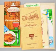 cca 1970-2000 Vegyes modern étlap tétel, 13 db, főleg külföldiek.