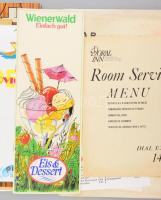 cca 1970-2000 Vegyes modern étlap tétel, 13 db, főleg külföldiek