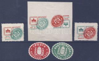 1930 IPOSTA bemutató 4 db emlékbélyeg + 1 pár