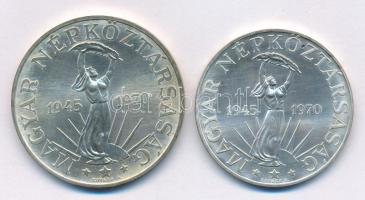 1970. 50Ft Ag + 100Ft Ag "Felszabadulás" érmepár T:UNC,AU patina
Adamo EM36; EM37