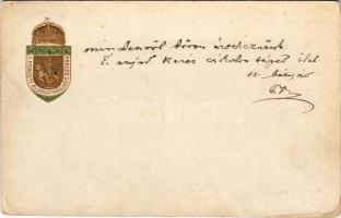 Nemzeti Áldozatkészség Szobra dombornyomott segélylap. Szénásy Béla kiadása / WWI Austro-Hungarian K.u.K. military charity fund, golden Embossed (EB)