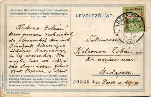 Nemzeti Áldozatkészség Szobra dombornyomott segélylap. Szénásy Béla kiadása / WWI Austro-Hungarian K...