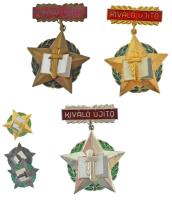 1960-1970. "Kiváló Újító" arany, ezüst és bronz fokozata, mindhárom miniatűrrel T:AU,XF