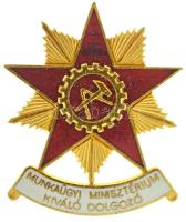 1960-1970. "Munkaügyi Minisztérium Kiváló Dolgozó" zománcozott, aranyozott kitüntetés T:AU