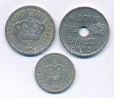 Görögország 1894A 5l Cu-Ni + 1895A 20l Cu-Ni + 1912. 10l Ni T:VF Greece 1894A 5 Lepta Cu-Ni + 1895A 20 Lepta Cu-Ni + 1912. 10 Lepta Ni C:VF