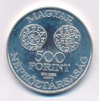 1988. 500Ft Ag "Szent István" kapszulában T:BU Adamo EM102